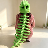 Cadeau monstre d'Halloween, taille réelle, super doux, en coton PP, dinosaure en peluche, squelette, poupées rembourrées, masque, accessoires pour la tête