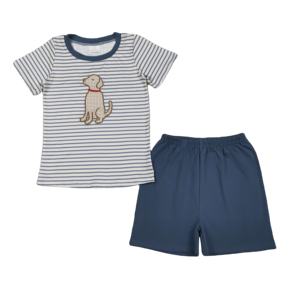 RTS <b>Dog</b> Print Casual Kids <b>T</b>-<b>Shirt</b> Shorts Sets Summer Wholesale Cotton Spandex Worsted Fabric - Product Image 1