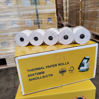 Voile Jusqu'à Recipt Termico 80Mm X 50Mm 57X40 Mm 80X40 80X70 80X80Mm Rouleau de papier thermique pour imprimante