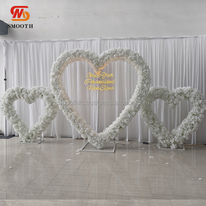 SMOOT Best Selling Proposal <b>Hydrangea</b> Flower Arch <b>Artificial</b> Floral Heart Shaped Flower Stand for Wedding Event Backdrop Decor - Product Image 5