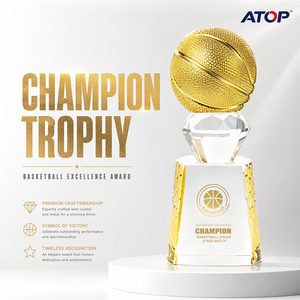 Trofeo <span class=keywords><strong>de</strong></span> Baloncesto <span class=keywords><strong>de</strong></span> Cristal Personalizado 2026 para Finales, Parte Superior Dorada con Textura 3D <span class=keywords><strong>de</strong></span> 20cm, Grabado Láser, Premio al Campeón MVP, Venta al Por Mayor - Product Image 3