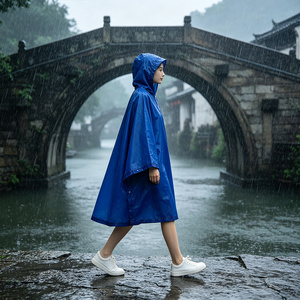Impermeable de PVC Azul Grueso para Adultos, Traje de Lluvia Reutilizable Resistente para Trabajo al Aire Libre en Lluvia Intensa - Product Image 6