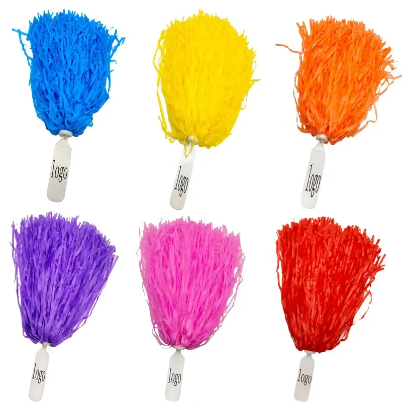 Fabriek Nieuwe Rooter Hanker Cheerleader Pom Poms Cheer Pompons Voor Dance Party Flat Handvat