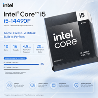 Intel Core I5-14490F Generasi ke-14 CPU Desktop 10 Core 16 Thread hingga 4.9GHz 24MB Cache LGA1700 Prosesor Gaming dalam Kemasan Box Tersedia