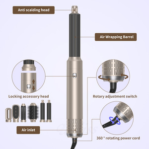 2025 nouveau Design 6 en 1 outils de coiffure <span class=keywords><strong>brosse</strong></span> à <span class=keywords><strong>Air</strong></span> chaud fer à friser automatique Portable Multi <span class=keywords><strong>Styler</strong></span> pour un usage professionnel à domicile - Product Image 3