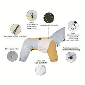 Abbigliamento per Cani di Lusso Invernale Moderno Riflettente Regolabile Comodo Impermeabile Cappotto Antipioggia per Bassotto con Cappuccio per Levriero - Product Image 3