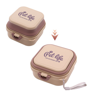 Xách Tay Vật Nuôi Du Lịch Thực Phẩm Lưu Trữ <span class=keywords><strong>Container</strong></span> 2 Trong 1 Đôi Silicone Đóng Mở Gấp Vật Nuôi Con Chó Thực Phẩm Nước Bát - Product Image 4