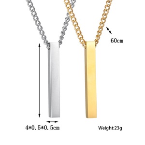 Kalung kustom huruf empat sisi kalung baja tahan karat kalung panjang sederhana dipersonalisasi untuk wanita anak perempuan - Product Image 5