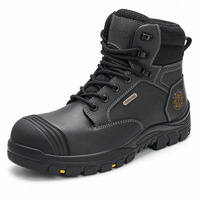 Bottes de sécurité AIMVVSEC à embout d'acier, dessus en cuir véritable, anti-écrasement, semelle extérieure en caoutchouc PU antidérapante, bottes de travail personnalisées pour la construction
