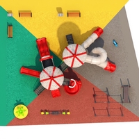 Juego de Juegos Infantiles de Alta Calidad para Parques de Diversiones, con Temática Vibrante de Circo, Tobogán Grande para Exteriores