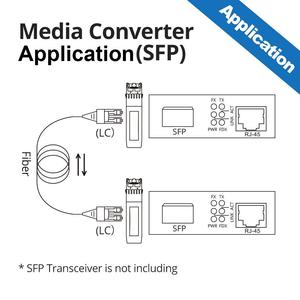 Gigabit-Multimode-Glasfaser-Ethernet-Medien konverter 1.25G BIDI SFP, 10/100/1000Base-TX zu 1000Base-SX LC SFP-Steckplatz - Product Image 4