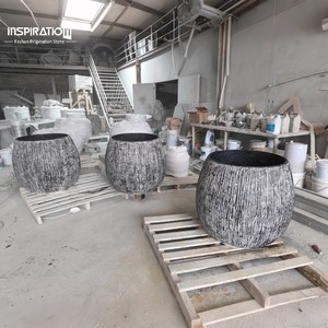 Grand Rustic Texture UHPC Planter Vintage Rural Texture Durable Atmospheric for Farmhouse Estate <strong>Country</strong> <strong>Garden</strong> - Product Image 5