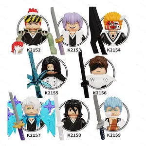 WM6164 Anime Jepang Bleach Kusajishi Yachiru Yamamoto Unohana Retsu Kuchiki Ichigo Mini plastik blok bangunan hadiah mainan anak