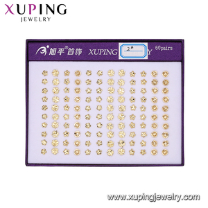 Pendientes-150 xuping Joyería en Promoción Pendientes de Botón Chapados en Oro de 14k - Product Image 3