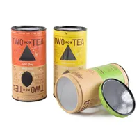 Emballage personnalisé en tube de carton recyclé de qualité alimentaire pour thé en vrac et café, boîte cylindrique ronde en kraft