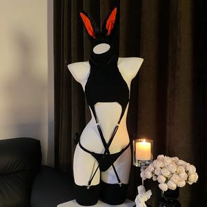 Combinaison sexy transparente à col montant rétro, style <span class=keywords><strong>pull</strong></span> dos nu, pour femme, inspirée des célébrités d'Internet, lingerie <span class=keywords><strong>COS</strong></span> - Product Image 3