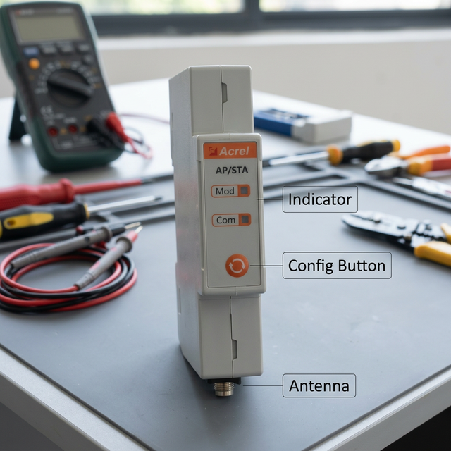 Acrel AWT100-AP/WFHNA IEEE 802.11ah Wi-Fi Bridge Module Replacing Shielded Twisted Pair Wiring Between Inverter and Smart Meter