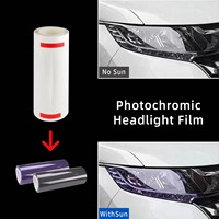 Película Protectora para Faros Delanteros de Automóvil, TPU Negro Oscuro, Negro Ahumado, Gris Claro, Fotocrómica, Blanca a Negra/Morada, Venta al Por Mayor