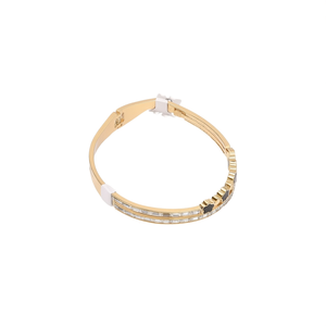 Fashion Cuff Bangle 316L Stainless Steel PVD Gold Plating Black Inlay <b>Crystal</b> Flower Decorated Trendy <b>Bracelet</b> Women Jewelry - Product Image 2