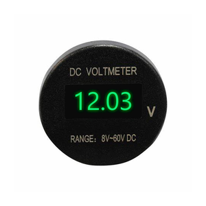 IP66 rouge bleu Orange Geen blanc affichage 60V OLED rond voltmètre cc 8-60V pour batterie compteur de tension résistant aux intempéries - Product Image 5
