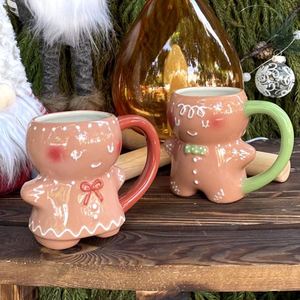 Hot Sale Wholesale Custom Ceramic Cup Couple Merry <strong>Christmas</strong> Gingerbread Mugs Xmas Themed Santa Coffee Mug for Presents - Product Image 1