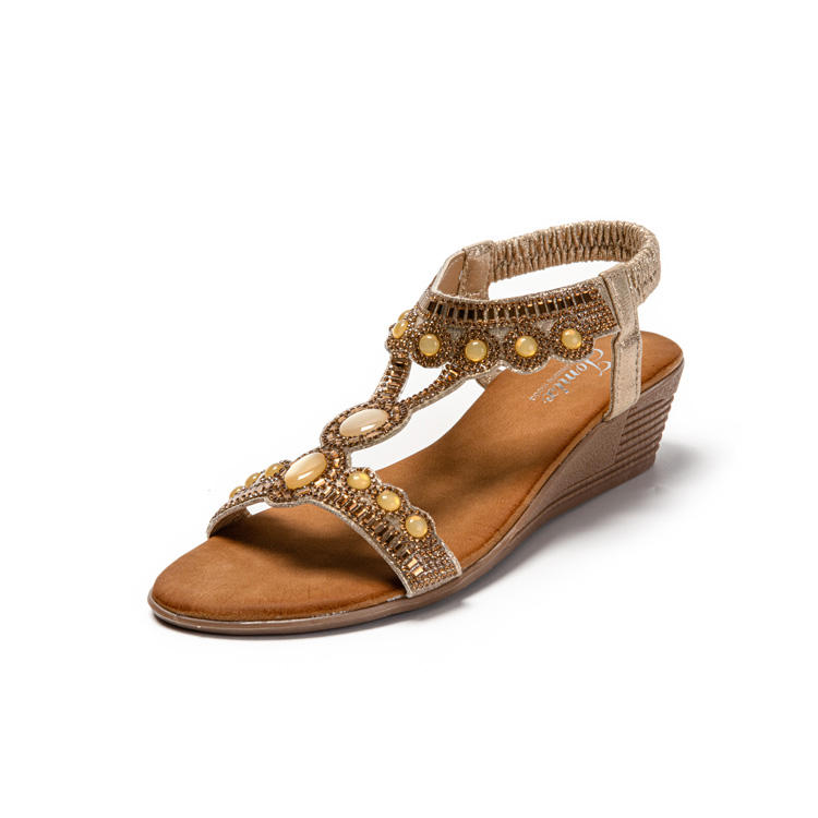 Ladies Wedges Wedges Flat Shoes Plum Flexi-Sole Memory Foam Wedge