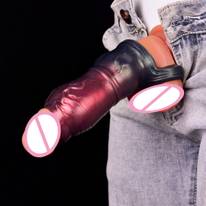 FAAK 2024 nuovo Design morbido manicotto per pene Extender in Silicone Dildo per gli uomini ingrandimento fantasia giocattoli sessuali - Product Image 4