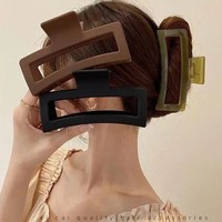 Pince à cheveux carrée givrée de 13 cm, couleur unie, pince requin pour femmes et filles aux cheveux épais, accessoires capillaires, vente en gros