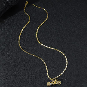 <span class=keywords><strong>Collier</strong></span> court unisexe vintage style motard, accessoire tendance pour homme et femme, nouvelle collection transfrontalière Europe-États-Unis - Product Image 2