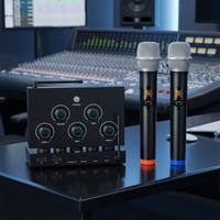 Système de microphone sans fil UHF Micros sans fil à main sans fil pour l'église Karaoke Singing BT REVERB Volume Control Karaoke Mixer