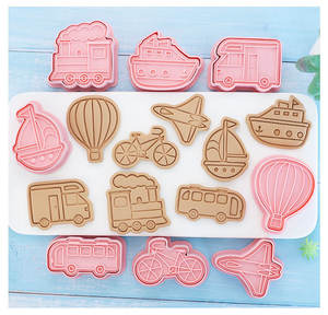 8 pièces/ensemble bricolage véhicule dessin animé Biscuit moule ingénierie <span class=keywords><strong>camion</strong></span> <span class=keywords><strong>emporte</strong></span>-pièce 3D Biscuits moule plastique cuisson moule Cookie - Product Image 4