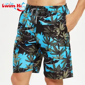 Quick Dry Short Mens Beach Swim Shorts Plus Size Printed Waterproof Swim Trunks Swimming Bathing Suits For Men