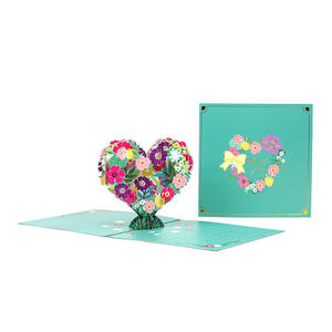 Tarjetas de Felicitación Personalizadas con Diseño de Corazón y Flor, Acabado Mate y Barnizado, para Aniversario - Product Image 5