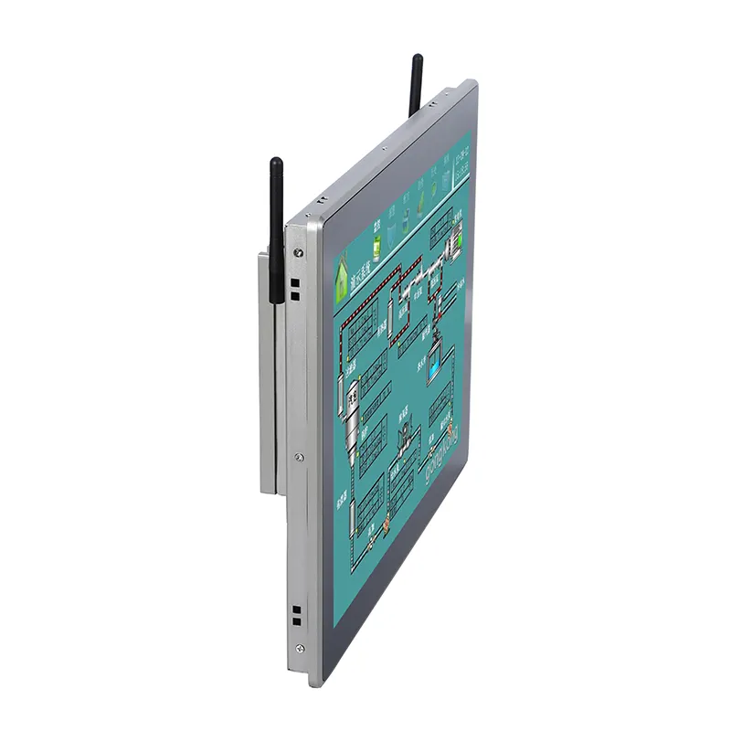 Wall mount fanless touch screen computer met 2 rs-232/485/422