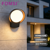 Applique Murale LED Ronde FOMSI Gris Mat Métallique 16W, Étanche IP65, Anti-Éblouissement, pour Villa, Hôtel, Jardin, Maison
