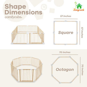 Moderno Montessori Playard sicuro pieghevole portatile legno e plastica box per il bambino <span class=keywords><strong>del</strong></span> bambino per <span class=keywords><strong>la</strong></span> camera da letto soggiorno certificato CPC - Product Image 4