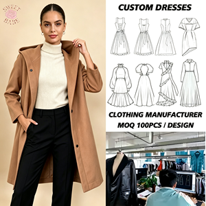 <b>Women</b> Hooded Wool Blend <b>Coat</b> Open Front Mid‑Long Loose Overcoat Button Detail Elegant Casual Ladies Fall Winter Outerwear - Product Image 1