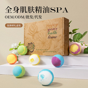 Bombes de bain aux fleurs séchées, faites à la main, aux huiles essentielles naturelles, relaxantes, pour bain moussant, coffret cadeau pour femmes, marque privée - Product Image 3