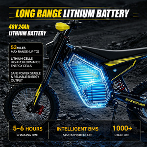 Moto électrique haute vitesse SYKERUNS <span class=keywords><strong>X5</strong></span> 2600W, entrepôt américain, <span class=keywords><strong>E</strong></span>-moto tout-terrain 48V 21 Ah, Enduro Pit Bike pour adultes - Product Image 3