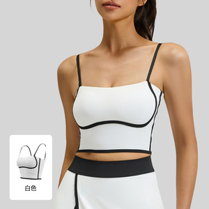 2025 Verão Novas Mulheres Alça Ajustável Yoga Bra Secagem Rápida Patchwork Sports Vest Treino Respirável Fitness Top - Product Image 6