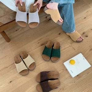 Sandalias de cuña para mujer, con punta abierta, de gamuza, suela de EVA, fáciles de poner, antideslizantes, cómodas, informales, para verano. - Product Image 1