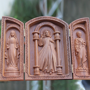 La Sainte <span class=keywords><strong>Famille</strong></span> de Joseph à trois <span class=keywords><strong>en</strong></span> bois pur Gravure écologique Artisanat Panneaux muraux <span class=keywords><strong>Dimanche</strong></span> Liturgique Gravure écologique - Product Image 6