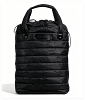 Sac à dos fourre-tout multifonctionnel 2 en 1 personnalisé avec logo noir, rembourré, lavable, en Tyvek Dupont recyclé, pour les voyages