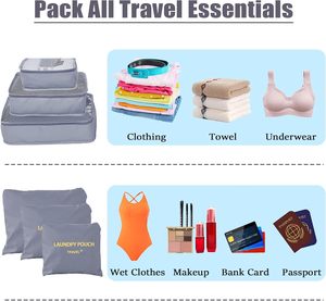 <span class=keywords><strong>Set</strong></span> di 6 Cubi Organizzatori da Viaggio con Chiusura a Cerniera, Riutilizzabili e Leggeri, <span class=keywords><strong>per</strong></span> Valigie e Borse da Viaggio - Product Image 5