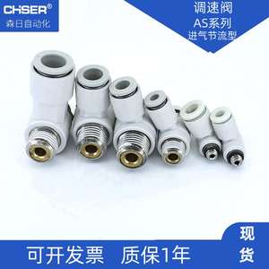 Vanne de régulation de vitesse pneumatique à angle droit série SMC, connecteur rapide en plastique, filetage d'entrée d'air, vannes de contrôle d'échappement - Product Image 5