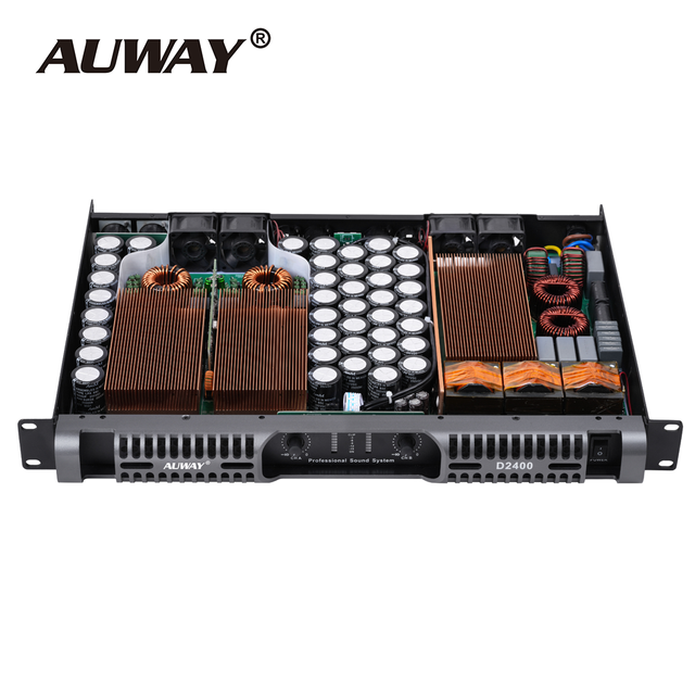D2400 2 Channel Active Class D Digital Power Amplifier 2X2400W Metal Support 2 Load Bridgeable Pro Stage