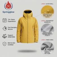 Veste de randonnée imperméable à capuche pour homme avec logo personnalisé, 20000 mm, 3 couches, coupe-vent, respirante, coque extérieure, fabrication OEM, échantillonnage rapide