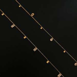 Moda kadınlar CZ zirkon 18K altın kaplama paslanmaz çelik küçük kolye su damlası zarif takı kolye - Product Image 5