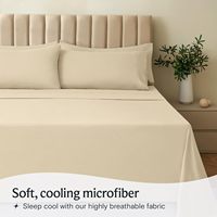 Ensemble de draps de lit lavables à poches profondes en microfibre brossée 4 pièces