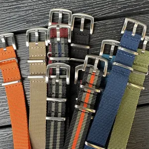 Heavy Duty G10 Nylon Replacement One piece Watch Strap 18/20/22/24mm 3 4 5 Ring Watchband